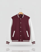 Unisex Varsity Bomber Jacket with Contrast Sleeves