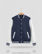 Unisex Varsity Bomber Jacket with Contrast Sleeves